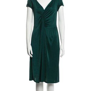 Prada Green Draped Midi Dress Small